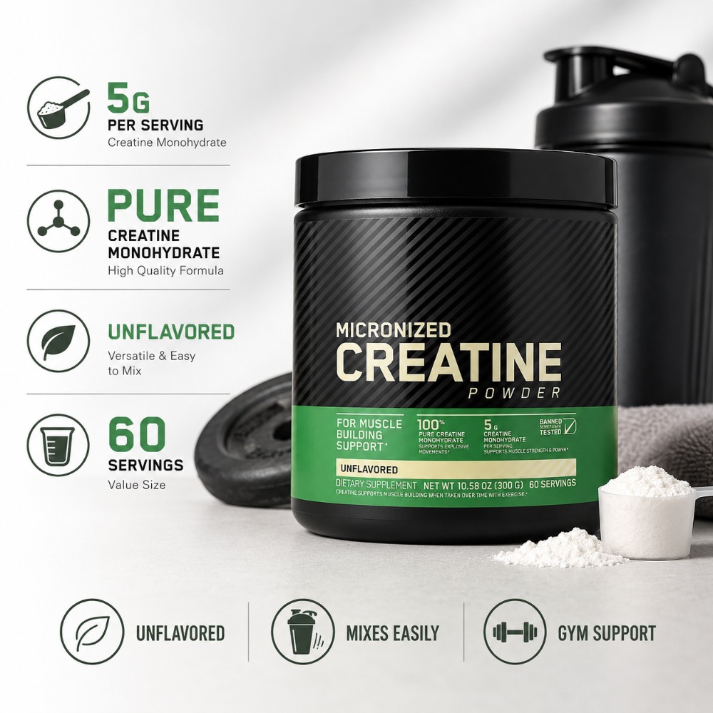 Nutrition And Fitness - Micronized Creatine Powder 300g Unflavored Creatine