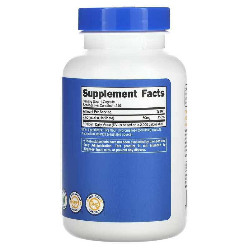 Zinc Picolinate 50 Mg 240 Tabl - Zinc Supplement 50Mg incelemesi ve fiyatı
