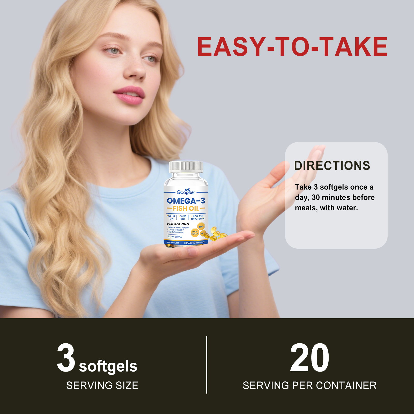 Fish Oil Softgels, Daily Energ - Omega 3 Fish Oil incelemesi ve fiyatı