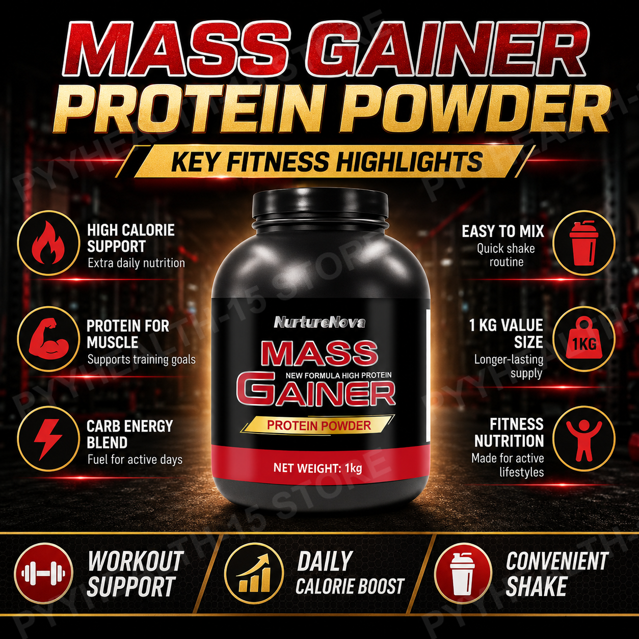 Mass Gainer Protein Powder 1kg - Nutrition And Fitness incelemesi ve fiyatı