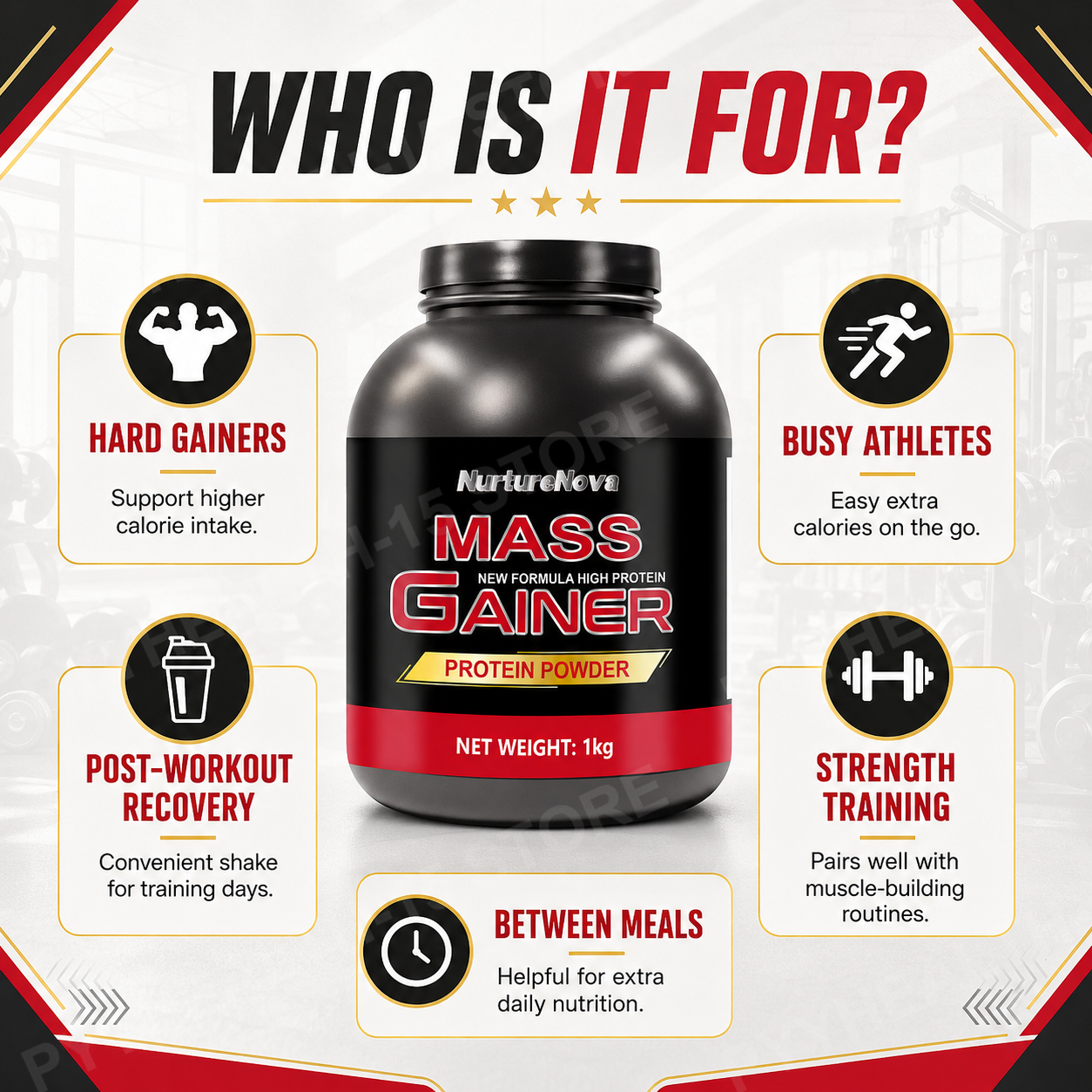 Mass Gainer Protein Powder 1kg - Nutrition And Fitness incelemesi ve fiyatı